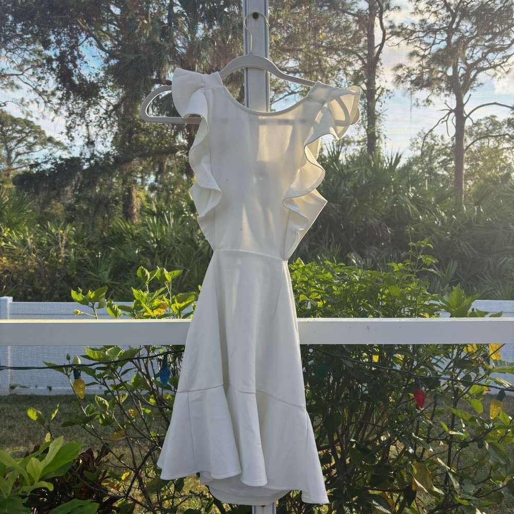 Elegant White Ruffle Dress